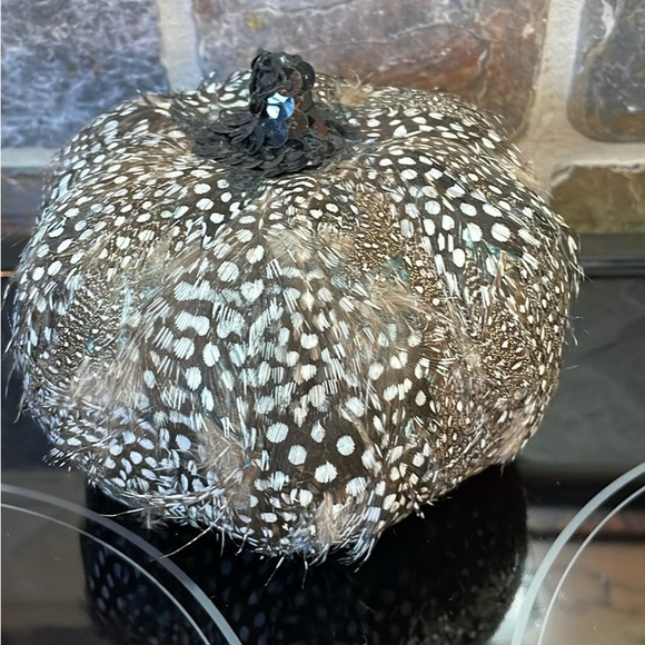 EUC Fall Halloween pumpkins one feather, one orange, one black - Picture 2 of 4